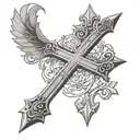 the verse roman's 8:18 cross underneath tattoo design idea