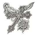 the verse roman's 8:18 cross underneath tattoo design idea