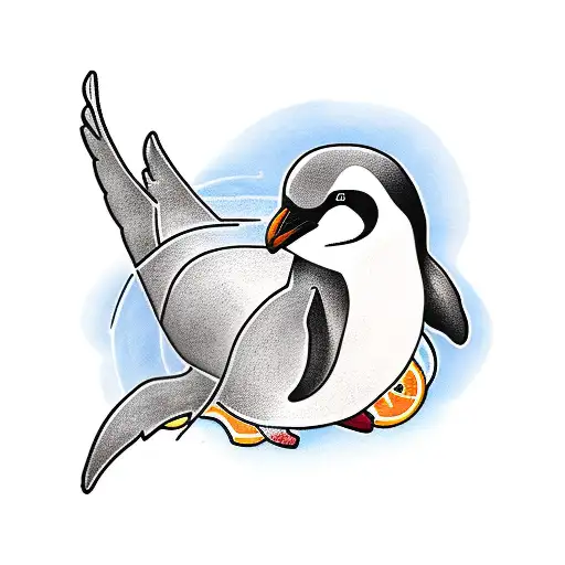 team Cosy logo with two penguins  tattoo design idea