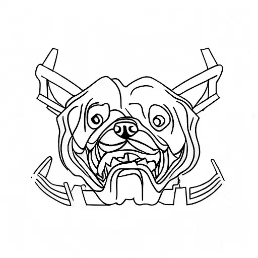 dog jaws tattoo design idea