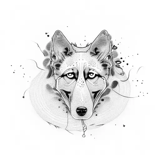 angry dog  tattoo design idea