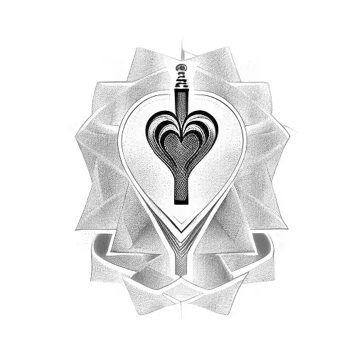 neo tribal heart tattoo design idea