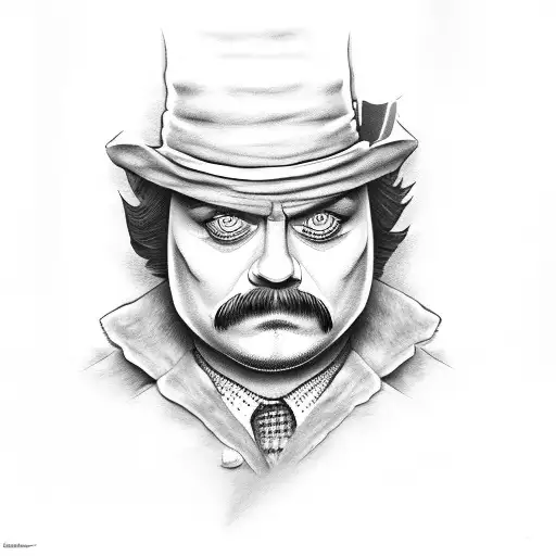 ron swanson as freddy kruger tattoo design idea