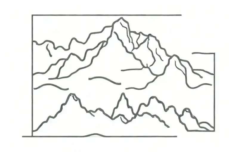bike chain forming a mountain range silhouette  tattoo design idea