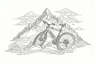 bike chain forming a mountain range  tattoo design idea