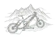 bike chain forming a mountain range  tattoo design idea