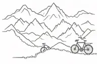 bike chain forming a mountain range silhouette  tattoo design idea