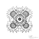 Sunflower tattoo design idea