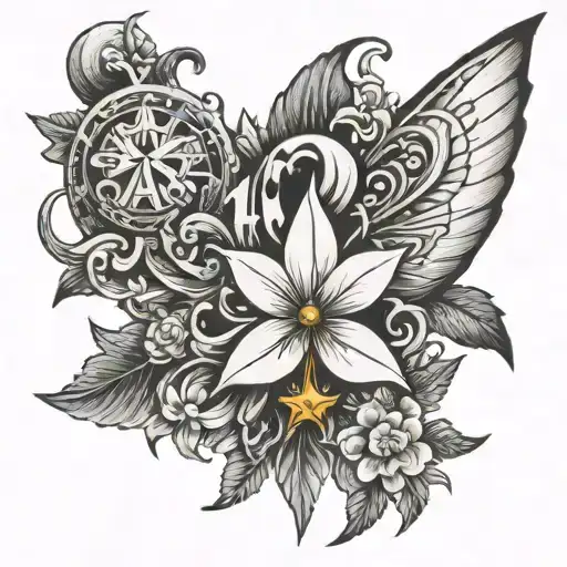 numbers '420' subtly integrated tattoo design idea