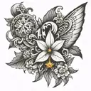 numbers '420' subtly integrated tattoo design idea