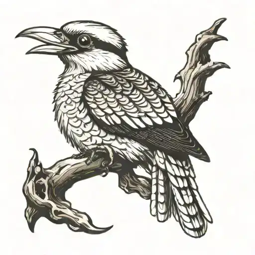 Kookaburra  holding a snake tattoo design idea