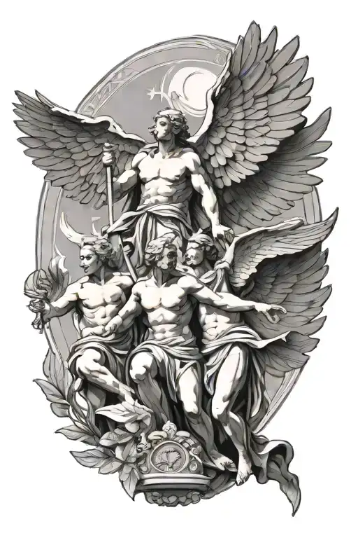 winged figures of the republic tattoo design idea