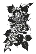 Spider and Rose tattoo design idea