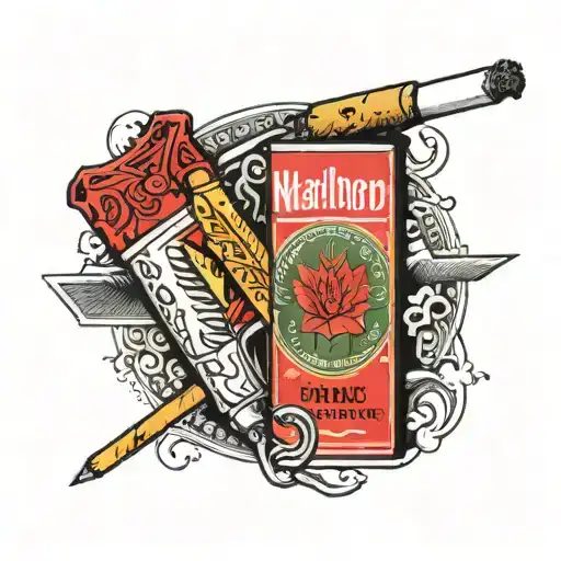 Marlboro cigarettes tattoo design idea