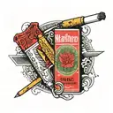 Marlboro cigarettes tattoo design idea