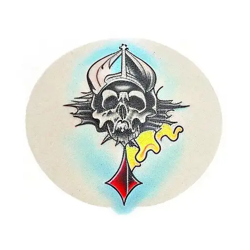 gothic church burnt tattoo design idea