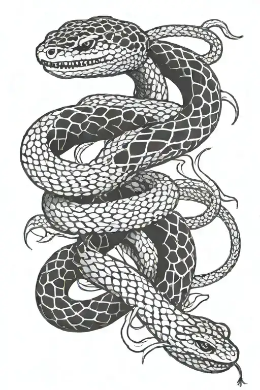 straight snake tattoo design idea