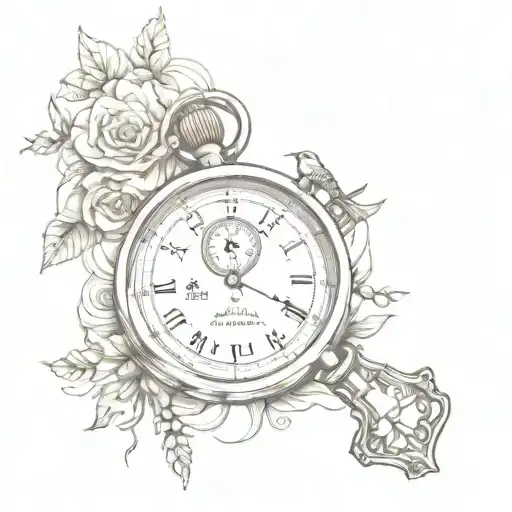 cross and stopwatch   tattoo design idea