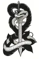snake and sword tattoo design idea