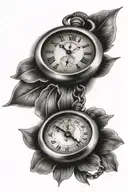 cross and stopwatch  tattoo design idea