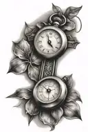 cross and stopwatch  tattoo design idea