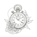 cross and stopwatch   tattoo design idea