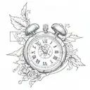 cross and stopwatch   tattoo design idea