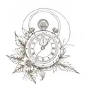 cross and stopwatch   tattoo design idea