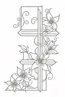 floral cross tattoo design idea