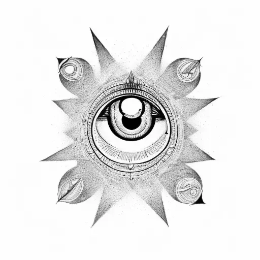 Evil Eye, lines, heats, astrology  tattoo design idea