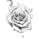snake with a rose tattoo design idea