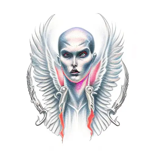 angels and devils  tattoo design idea