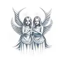 angels and devils  tattoo design idea