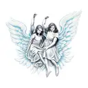angels and devils  tattoo design idea