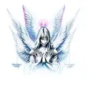 angels and devils war tattoo design idea