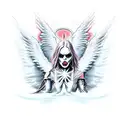 angels and devils war tattoo design idea