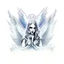 angels and devils war tattoo design idea