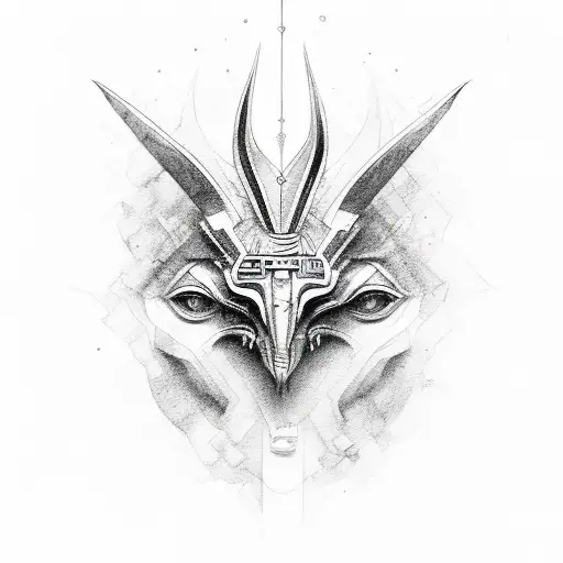 The god RA in the style of sketch and watercolor tattoo design idea