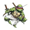mix between a ninja turtle and an assassin panda tattoo design idea