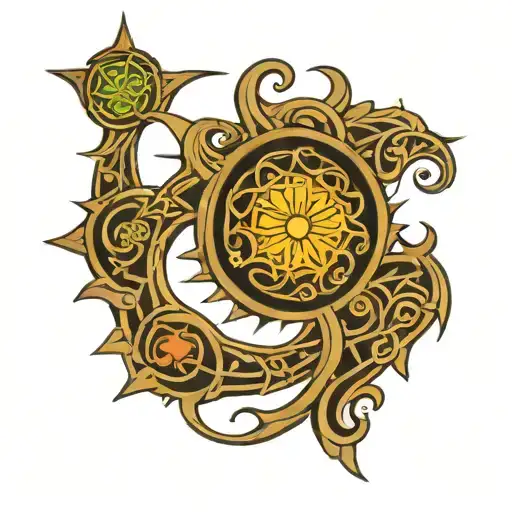 celtic sun tattoo design idea