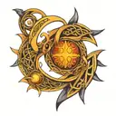 celtic sun tattoo design idea