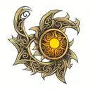 celtic sun tattoo design idea