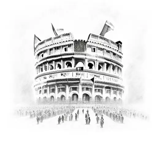 gladiator steps colleseum tattoo design idea