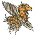 let it be in the following shapes: let it be eagle wings, let it be lion mane, let it be horse legs, let it be wolf head tattoo design idea