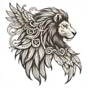 let it be in the following shapes: let it be eagle wings, let it be lion mane, let it be horse legs, let it be wolf head tattoo design idea