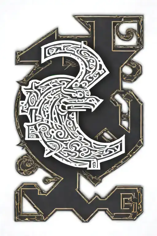 crusade neo tribal style gotic font text G59 tattoo design idea