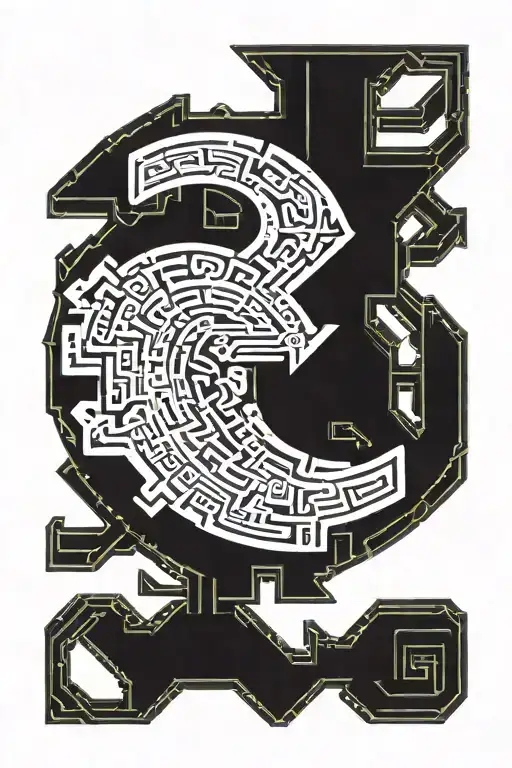 crusade neo tribal style gotic font text G59 tattoo design idea