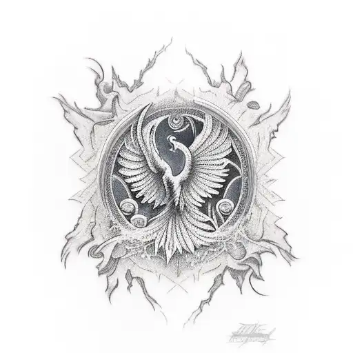 Phoenix tattoo design idea