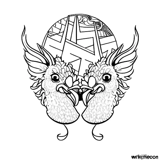 dos huevos rodeados de destellos de llamas de fuego y entre ellas una palanca de cambios. tattoo design idea