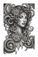 sleeve medusa, and ghost face tattoo tattoo design idea